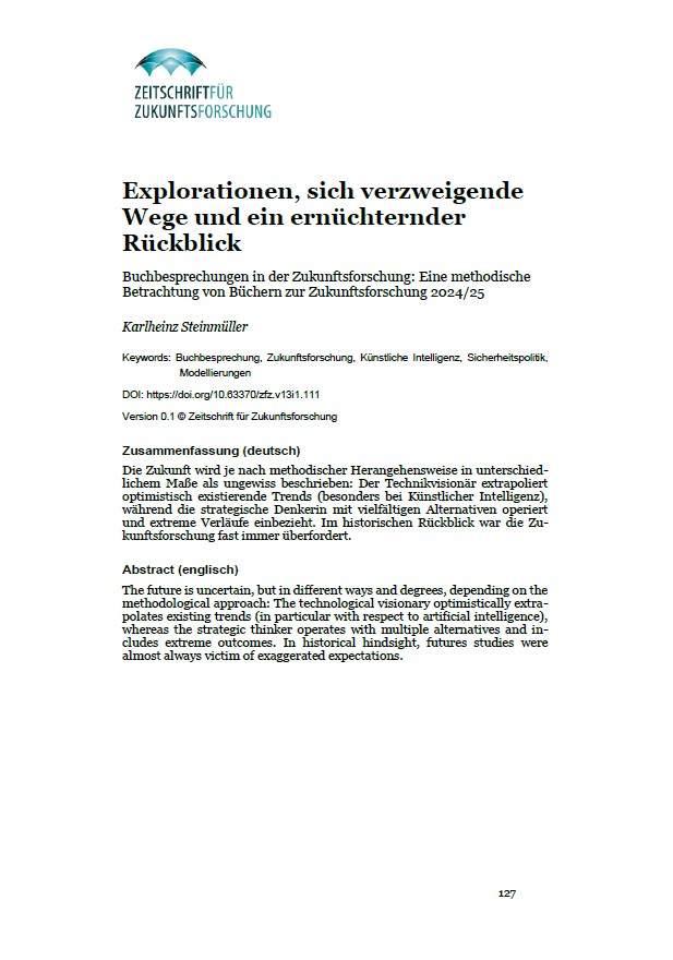 Cover der Buchbesprechung 2025 von Karlheinz Steinmüller